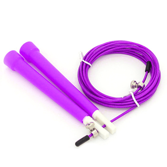 Cross Training and Functional Fitness - Adjustable - PU Wire Skipping Rope for Adults and Children - purple