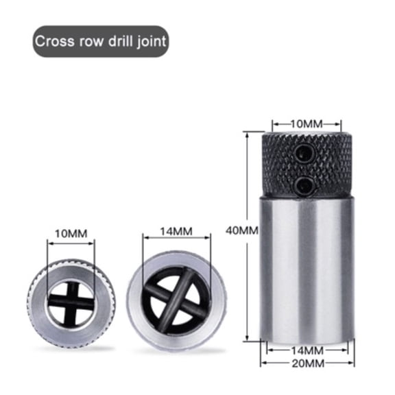 Cross Type Drill Sleeve For Woodworking Drill Bits Fits Drilling Machines Steel Material 1Pc For Enhanced Drilling