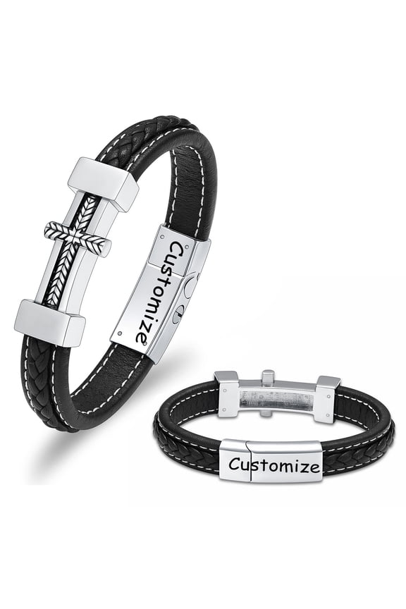 Cross Urn Bracelet for Ashes Stainless Steel Religious Cross Cremation Ashes Urn Bracelet Stainless Steel Cremation Bracelet Memorial Gift for Ashes for Women Men