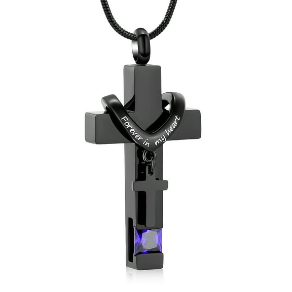 Cross Urn Necklace for Ashes Stainless Steel Cremation Jewelry for Ashes Cremation Cross Necklace for Human Pet Cross Urn Pendant Ashes Holder Memorial Jewelry