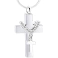 thumbnail image 1 of Cross Urn Necklace for Ashes Stainless Steel Cross Memorial Cremation Ashes Urn Pendant Urn Keepsake Jewelry for Women Gilrs Keepsake Memorial Ashes Pendant, 1 of 7