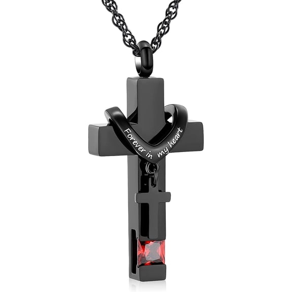 Cross Urn Necklace for Ashes Stainless Steel Cross Memorial Cremation Ashes Urn Pendant Urn Keepsake Jewelry for Women Gilrs Keepsake Memorial Ashes Pendant