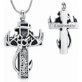thumbnail image 1 of Cross Urn Necklace for Ashes Fish Hook Cremation Jewelry Deer Antler Memorial Pendant Keepsake Gifts for Men Women Ash Holder, 1 of 6