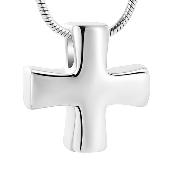 Cross Urn Necklace for Ashes, Stainless Steel Cross Memorial Cremation Ashes Urn Pendant Necklace Keepsake Jewelry Urn