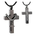 thumbnail image 1 of Cross Urn Necklace for Ashes, Stainless Steel Cross Memorial Cremation Ashes Urn Pendant Necklace Keepsake Jewelry Urn, 1 of 8