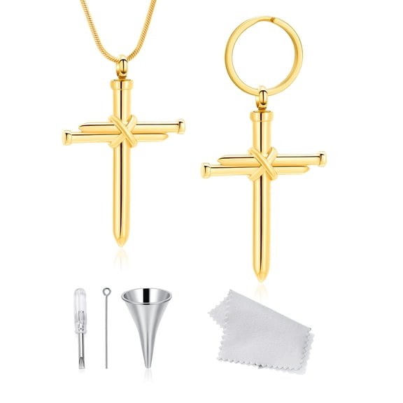 Cross Urn Necklaces for Ashes Cremation Cross Necklace for Ashes Stainless Steel Cross Urn Pendant Ashes Holder for Men Women