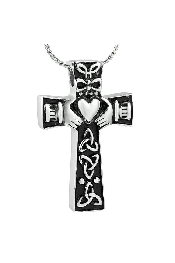 Cross Urn Necklaces for Ashes Cremation Crucifix Keepsake Memorial Pendant Cremation Jewelry for Men Faith Hope Love Gifts