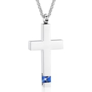 Cross Urn Necklaces for Ashes Crystal Urn Cremation Keepsake Memorial Pendant Necklace