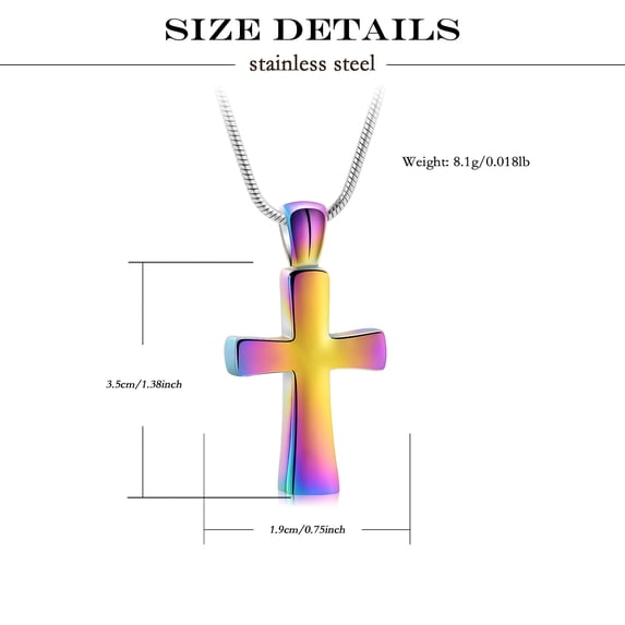 Cross Urn Pendant Memory Necklace for Cremation Ashes Holder Memorial Jewelry