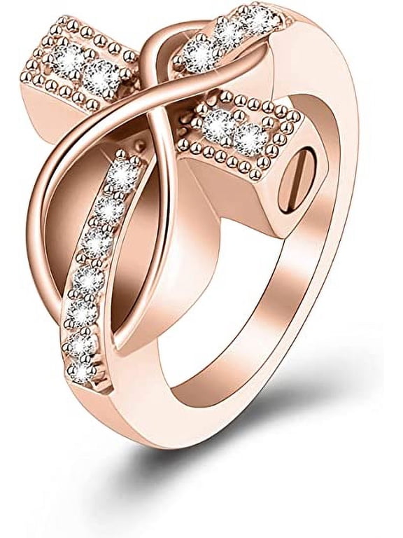 Cross Urn Ring infinity urn Keepsake NO.6-NO.10 Cremation Ring for Ashes Memorial Urn Jewelry Human Pet Ash Holder Stainless Steel