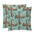 thumbnail image 1 of Cross Velvet Throw Pillow Covers Set of 2 - Sizes 16x16, 18x18, 20x20 Inches - Decorative Pillows with Unique Patterns for Various Occasions - Throw Pillow Inserts Included, 1 of 6