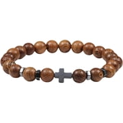 Cross Wooden Beads Bracelets,Fashionable Natural Texture Ball Bracelet,Creative Elastic Bracelet,Couple Yoga Accessories