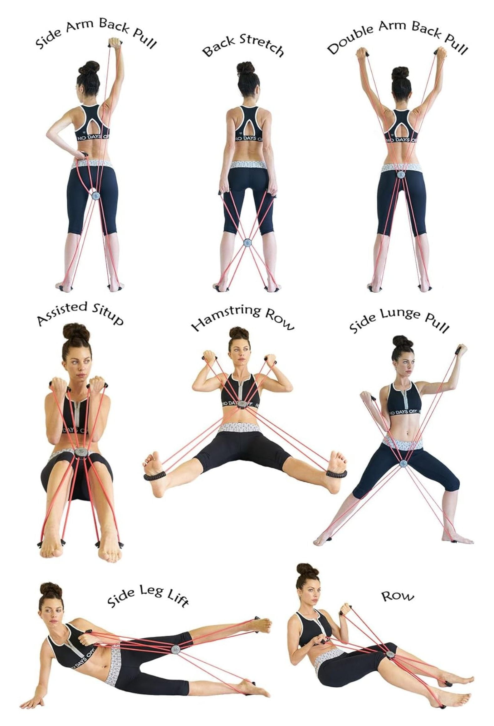 Cross Workout Pilates Reformer Exercise Resistance Cords Loop Tube