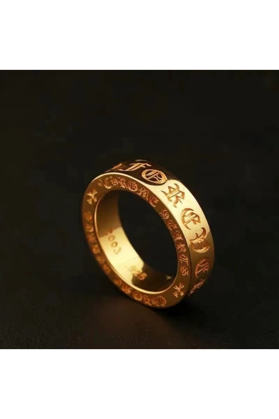 Cross Yellow Gold Rings for Unisex Designer Eternal Vintage Hearts Goth Yellow Gold Wedding Engagement Ring