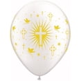 thumbnail image 1 of Cross and Doves Gold Qualatex Latex Balloons 25 Per Pack, 1 of 30
