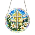 thumbnail image 1 of Cross and Lily DIY Acrylic Puzzle Suncatcher Religious Window Hanging Decoration - 7.87 Inch D, 1 of 6