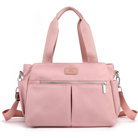 Cross body Bag Women Shoulder Bag Nylon Multi-pocket Handbag Tote Ladies Satchel for Travel Work Daily Use Brown