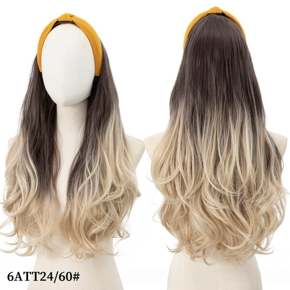 Cross-border European and American Wig for Women, Long Curly Hair Headband, Half Wig, Big Waves, Synthetic Half Wig, Hair Wigs