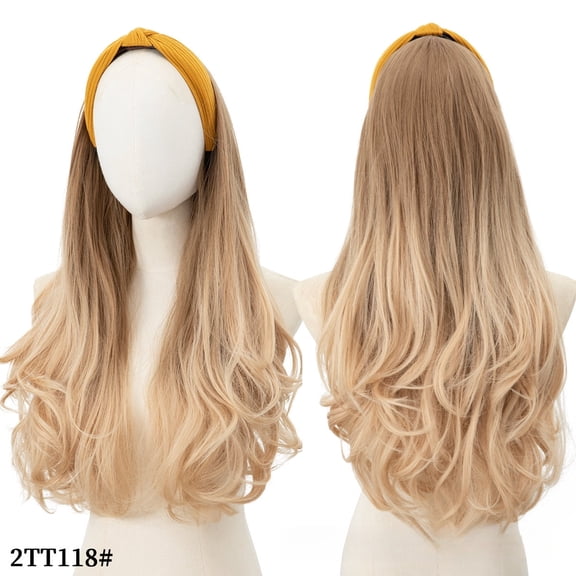 Cross-border European and American Wig for Women, Long Curly Hair Headband, Half Wig, Big Waves, Synthetic Half Wig, Hair Wigs