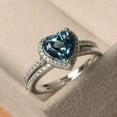 thumbnail image 1 of New Cross-border New Blue Heart-shaped Zircon Ring Europe and The United States Fashion Explosive Women Set Rings, 1 of 3