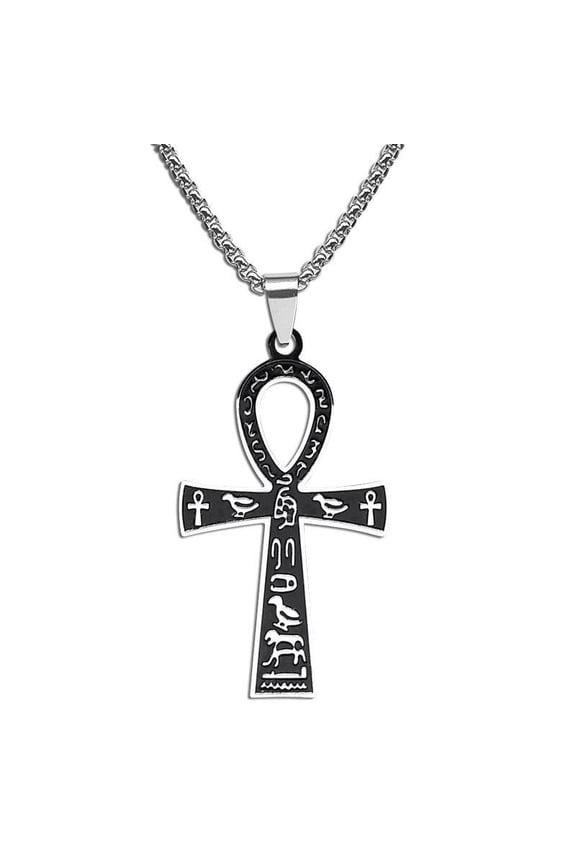 Cross-border New Witchcraft Stainless Steel Witch Knot Pendant Necklace Women's Men's Silver Witch Knot Necklace Jewelry Batch