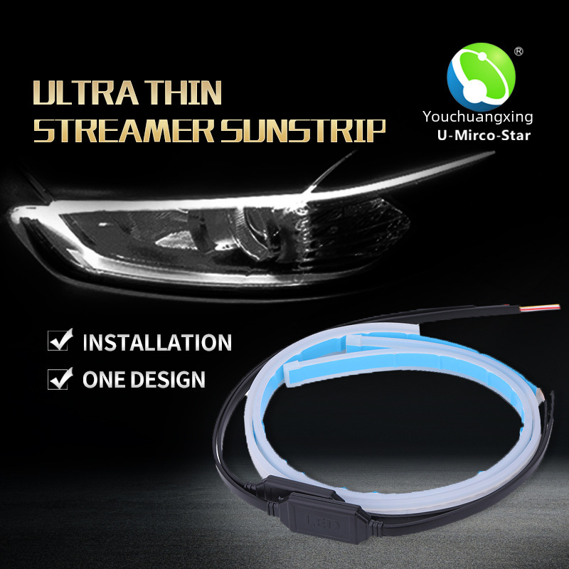 Crossborder direct supply car ultrathin external twocolor streamer