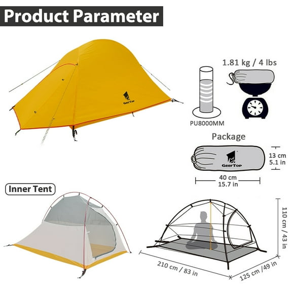 Cross-border dropshipping camping tent outdoor hiking double-layer tent thickened waterproof windproof camping fishing climbing tent