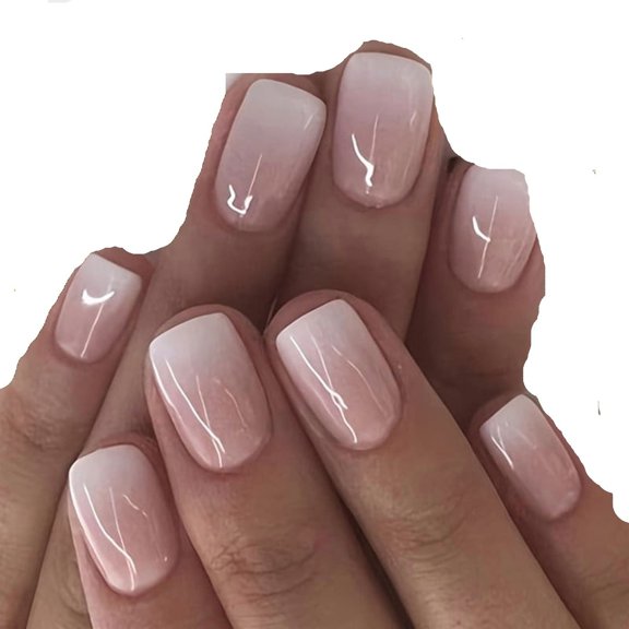 Cross-border explosion simple fashion nude gradual change wearing nail women nail patch foreign trade 24 pieces detachable nail art