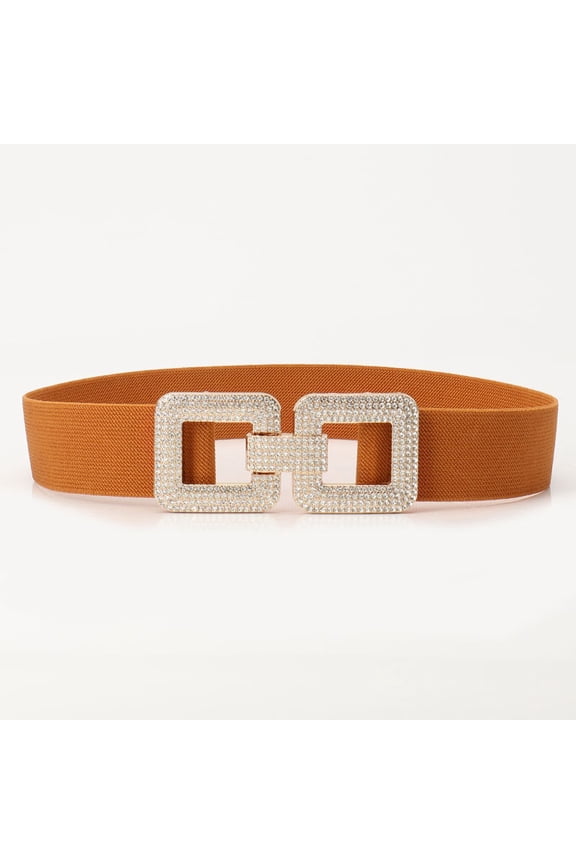 Cross-border high-end rhinestone belt, women's versatile coat, suit jacket, women's belt, European and American buckles, elastic waist seal