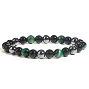 Cross-border mens bracelet tiger eye stone black gallstone imitation obsidian bracelet AliExpress cross-border jewelry wholesale