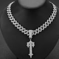 thumbnail image 1 of Cross-border new gold line especially large alloy sword pendant men hip-hop pendant accessories Cuba necklace, 1 of 1