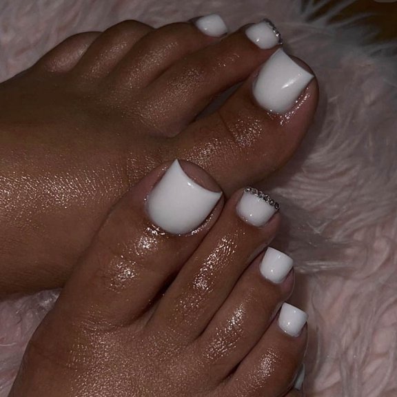 Cross-border simple and fashionable white European armor classic versatile gentle stack diamond removable wearable nail fake nail nail piece