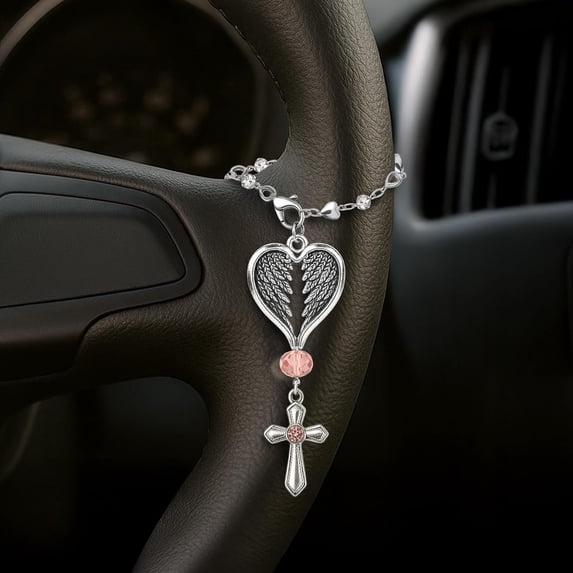 Cross for Car Mirror Hanging,Metal Daily Car Rearview Decor Accessories,Christian Gifts for Women Men,Gift for Truck Driver