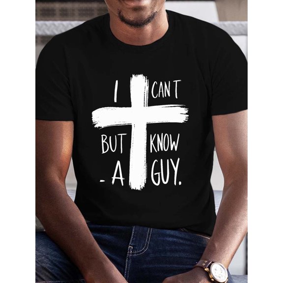 Cross handwritten pure cotton men's Tshirt comfort fit, 1 pc, 100% cotton T-shirt