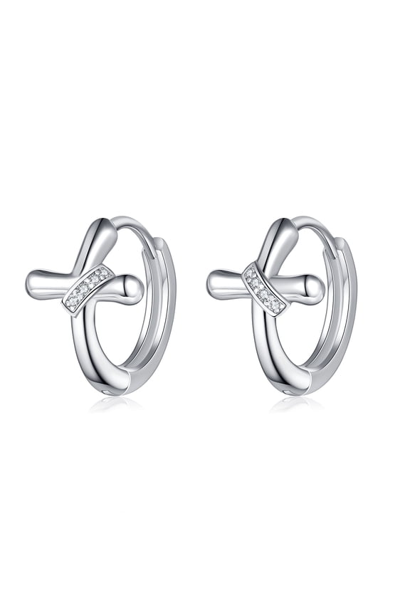 Cross hoop Earrings 925 Sterling Silver Cross Jewelry cross earrings for women