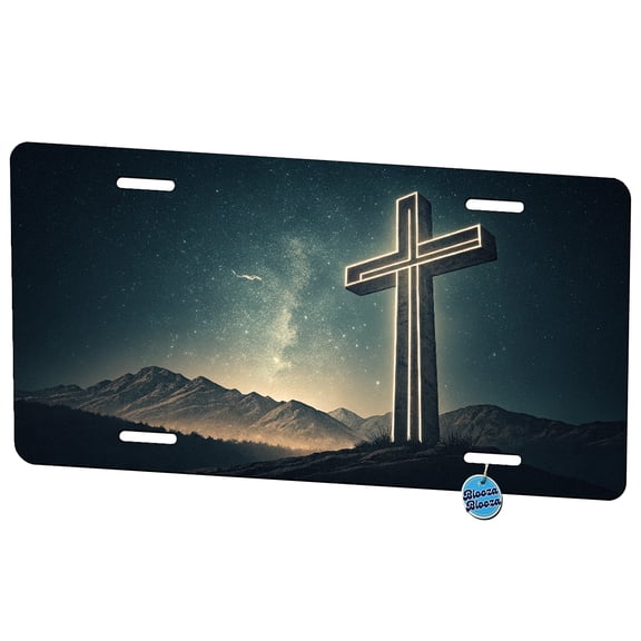 Cross in Mountains Christian Jesus Inspirational Metal Novelty License Plate