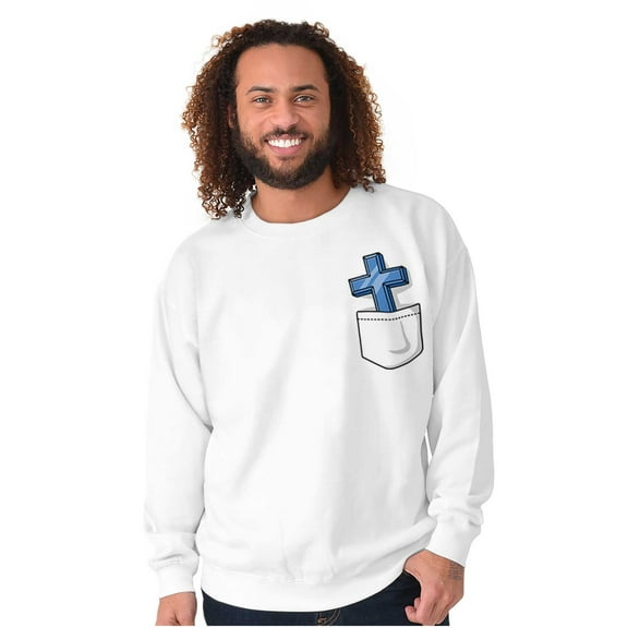 Cross in Pocket Holy Roller Faith Unisex Plus Fleece Graphic Sweatshirt Brisco Brands 2X