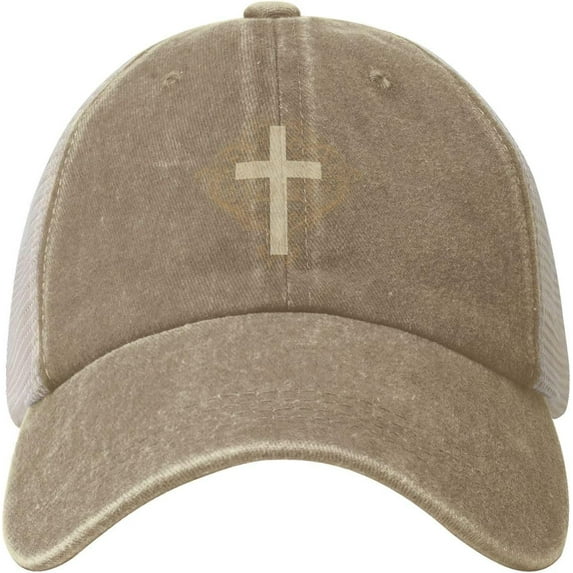 Cross of Jesus Cowboy Hat Men Vintage Mesh Baseball Cap Women Dad Hat Sun Hat Trucker Hat Black
