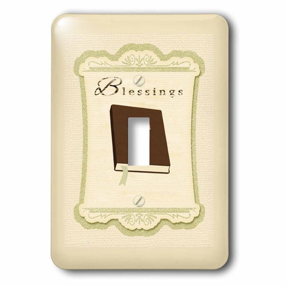 3dRose, Cross on Bible, Blessings, single toggle switch
