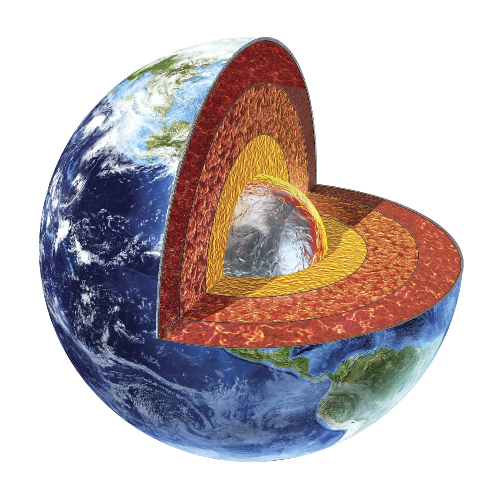 Cross section of planet Earth showing the inner core Canvas Art - Leonello CalvettiStocktrek Images (29 x 29)