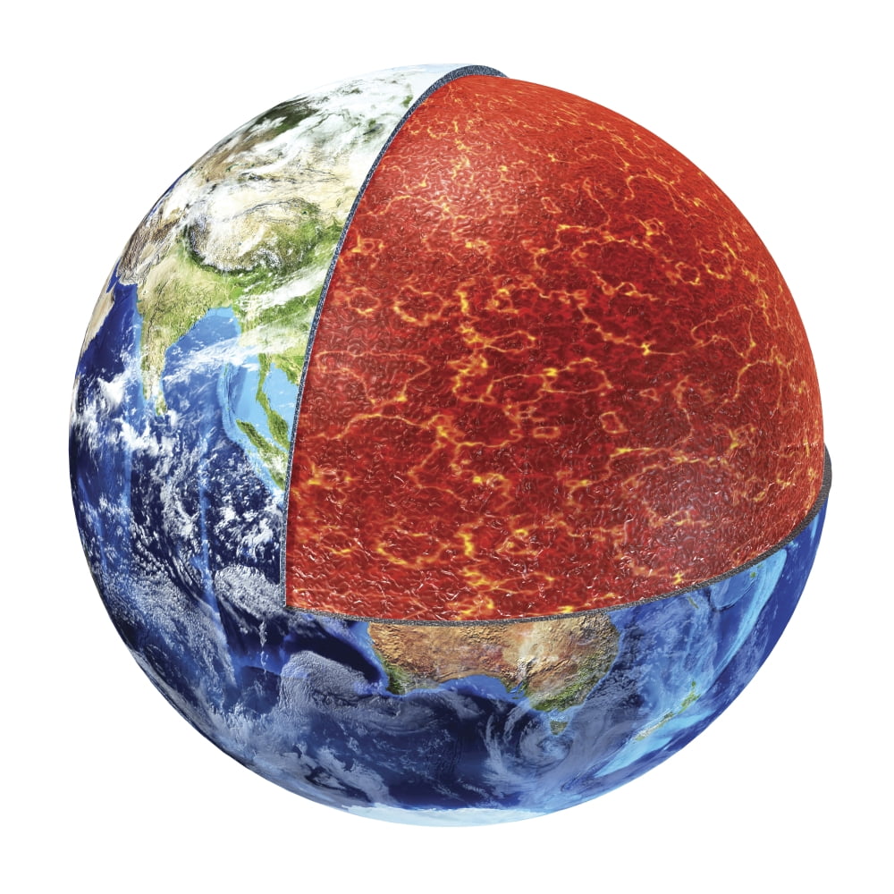 Cross section of planet Earth showing the upper mantle Canvas Art - Leonello CalvettiStocktrek Images (29 x 29)