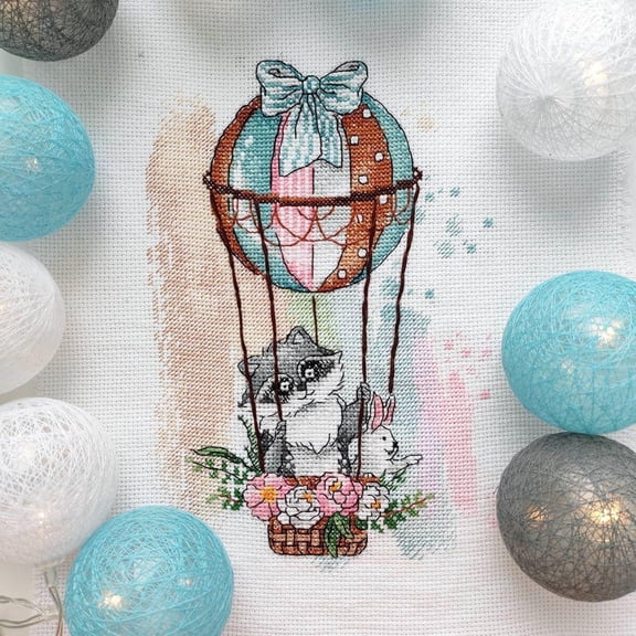 Cross-stitch Kit On the Colourful Horizon SM-423 Needlework MP Studia Blue Pink