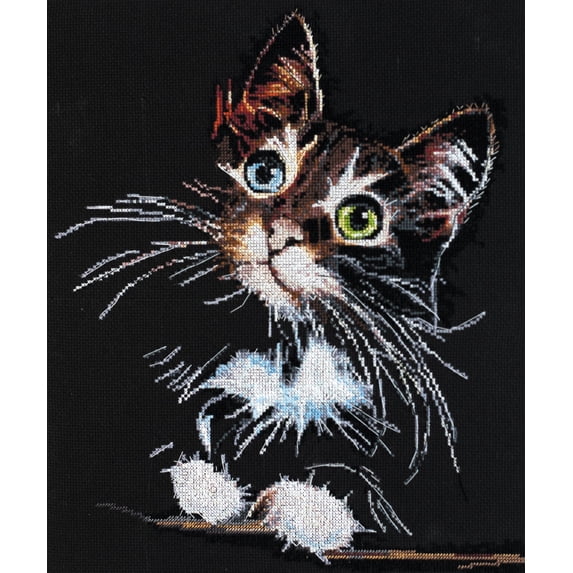 Cross-stitch kit Fluffy kitten AH-062