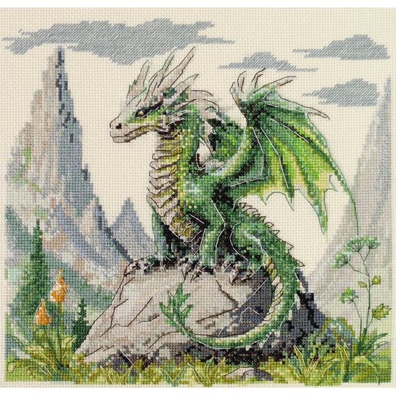 Wizardi Cross-Stitch kit - Lord of the Mountain. Beginner Embroidery Kit for Adults. Cross-Stitch Supplies. Needle, Canvas, Scheme, Floss and Floss Organizer Kit. AH-279 Abris Art
