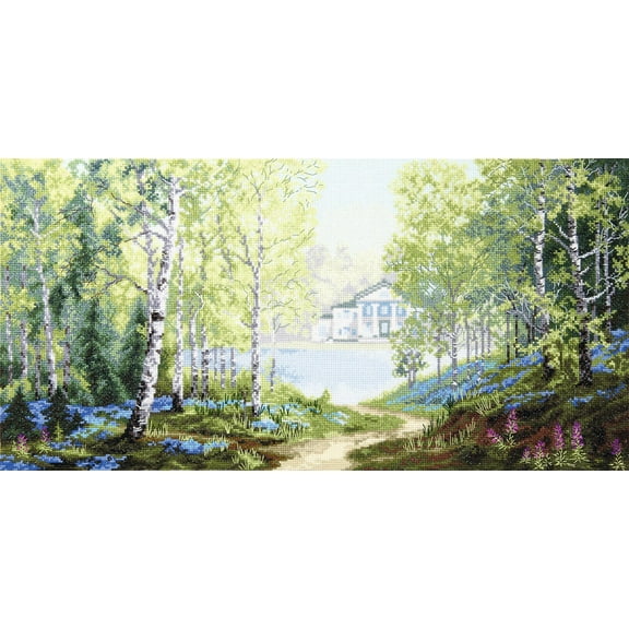 Cross-stitch kit M-398C "Morning in the spring forest"