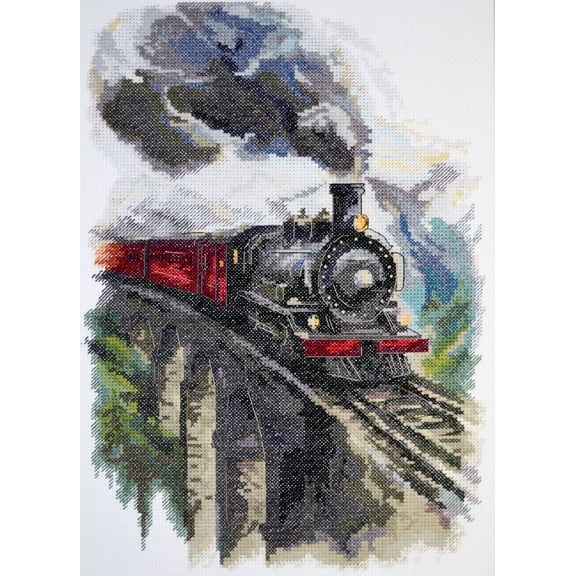 Wizardi Cross-Stitch kit - Eastern Express. Beginner Embroidery Kit for Adults. Cross-Stitch Supplies. Needle, Canvas, Scheme, Floss and Floss Organizer Kit. AH-217 Abris Art