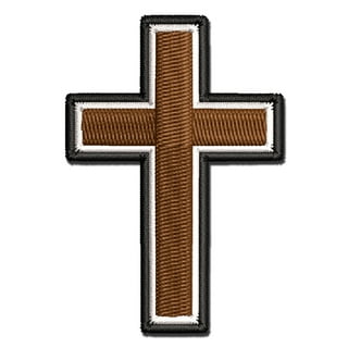 Christian Cross Badge Colored Thread Embroidery Iron on Patches