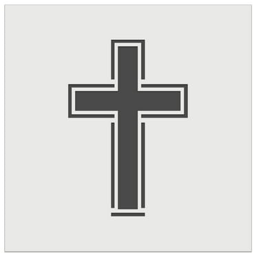 Cross with Outline Christian DIY Cookie Wall Craft Stencil - 5.5 Inch