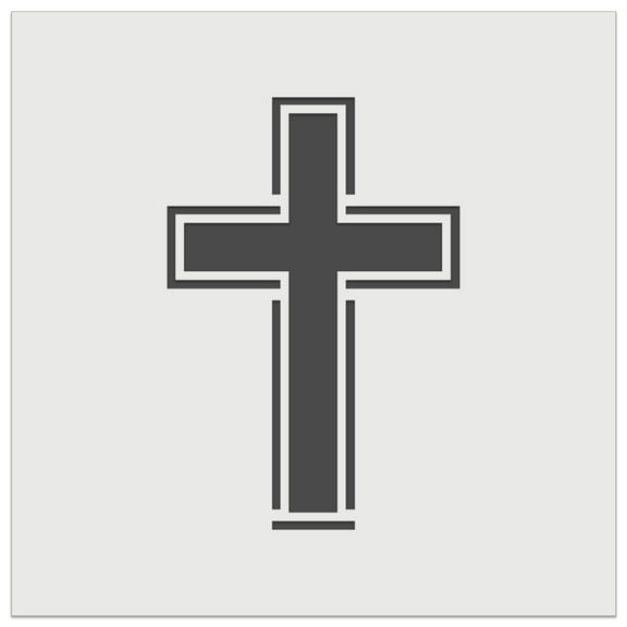 Cross with Outline Christian DIY Cookie Wall Craft Stencil - 9.0 Inch