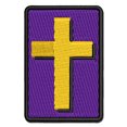 thumbnail image 1 of Cross with Shadow Christian Religion Applique Multi-Color Embroidered Iron-On Patch - 3 Inch Medium, 1 of 5